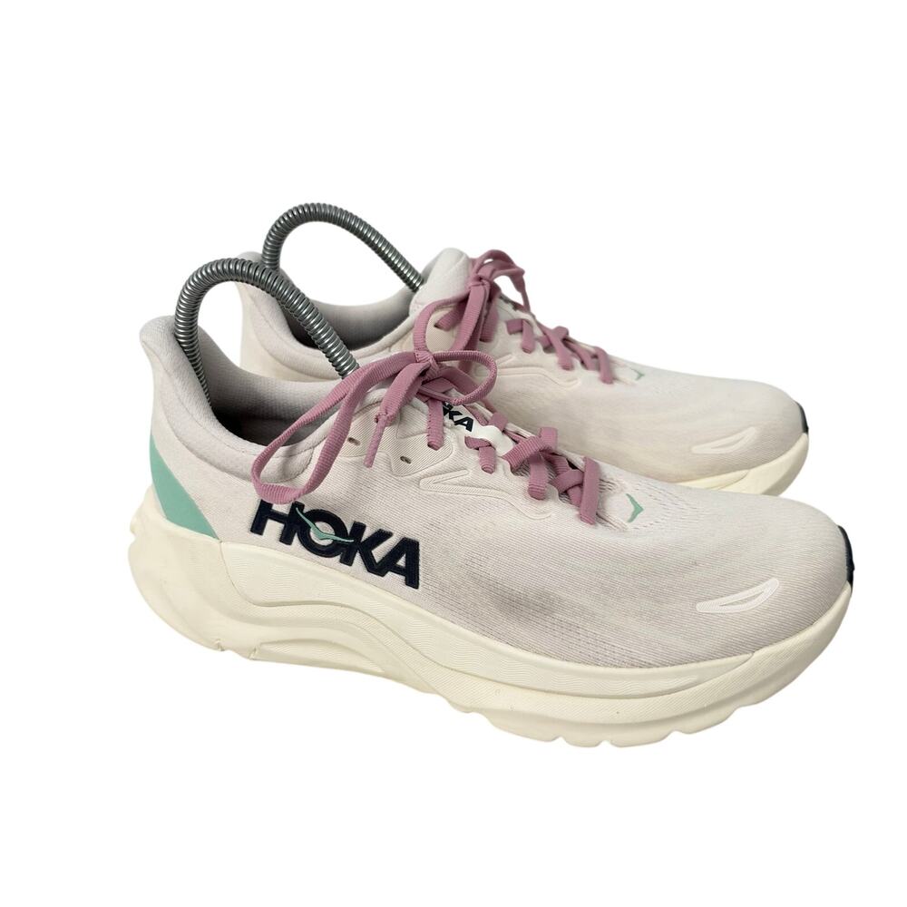 Hoka One One Arahi 8 Shoes Women’s Size 9.5 D Wide Rose Cream Alabaster Running